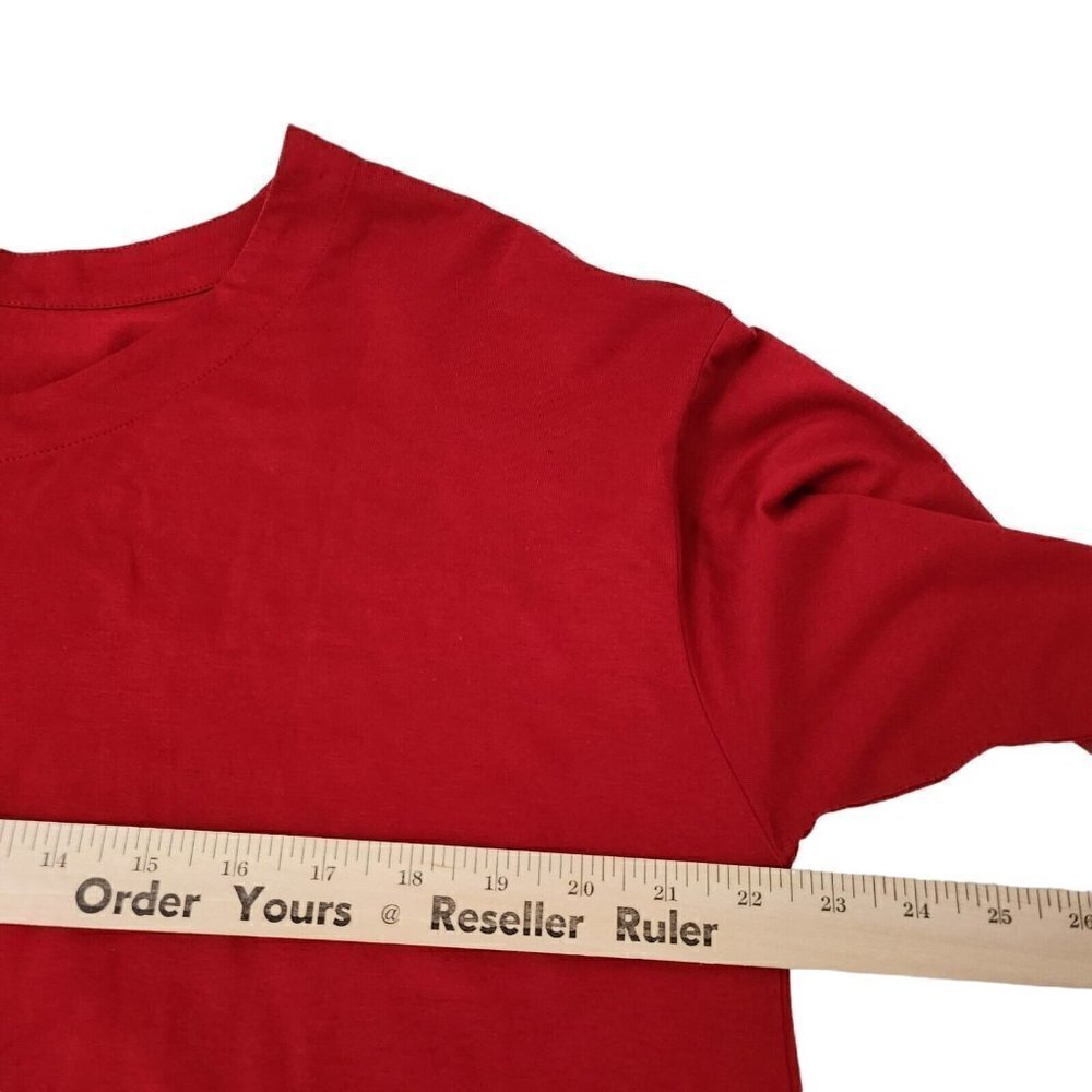 J Jill Top 1X Red Luxe Supima Relaxed Tee Long Sleeve Stretch Crew Neck Blouse - Picture 9 of 11